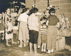 The carnival at the Waltham Sacred Heart Church (parking lot), 1951