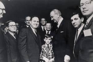 Gigi and son with President Lyndon Baines Johnson