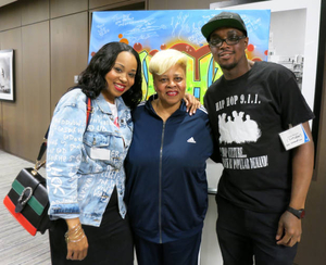 Tia Lites and Jelani Haynes at the "Show 'Em Whatcha Got" Mass. Memories Road Show: The Hip-Hop Edition