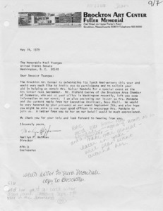 Letter to Paul Tsongas from Marilyn F. Hoffman