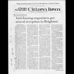 Allston Brighton Citizen Item, Thursday, November 28, 1974.