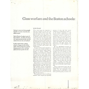 Class warfare and the Boston schools