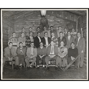 Group of young men pose for a group photo in the South Boston Clubhouse