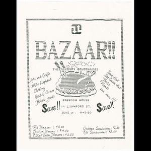 Flier for Goldenaires Bazaar