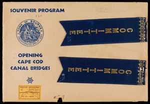 Opening Cape Cod Canal Bridges souvenir program envelopes (2 copies)
