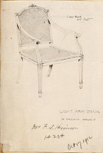 "Light Arm Chair of French Walnut"