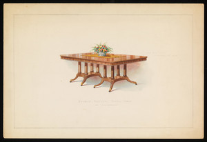 "Double Pedestal Dining Table of Mahogany"