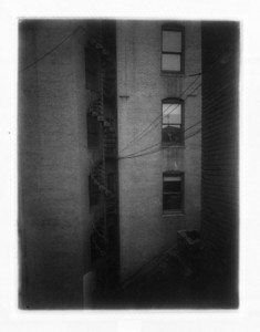 Part of south wall of Devonshire Building, showing fire escape, Boston, Mass., undated