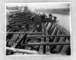 Wharf at E. Cambridge Power Station after planking removed