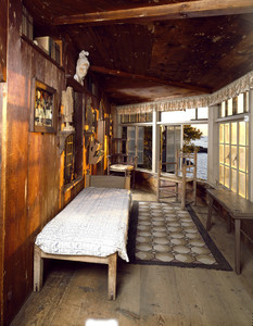 View of Porch with benches and bed, Beauport, Sleeper-McCann House, Gloucester, Mass.