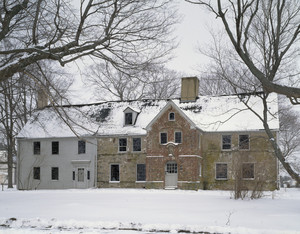 Exterior in snow, Spencer-Peirce-Little Farm, Newbury, Mass.