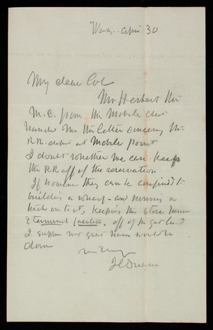 Julia C. Casey to Thomas Lincoln Casey, May 18, 1888