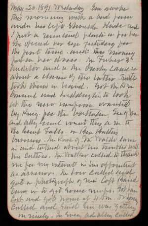 Thomas Lincoln Casey Notebook, May 1891-September 1891, 02, May 20, 1891