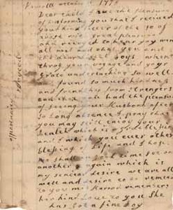 Letter from Mary Cooke Saltonstall Harrod to Mary Cooke Badger, 11 October 1778