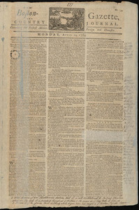 The Boston-Gazette, and Country Journal, 24 April 1769