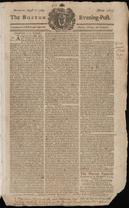 The Boston Evening-Post, 7 August 1769