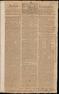 The Boston-Gazette, and Country Journal, 20 August 1770