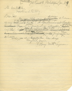 Letter from Benjamin Smith Lyman to William D. Kelley