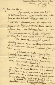 Letter from Toyo I. Wodo to Benjamin Smith Lyman