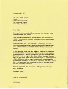 Letter from Mark H. McCormack to John Mack Carter