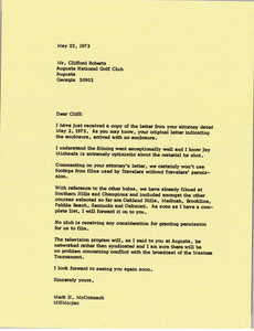 Letter from Mark H. McCormack to Clifford Roberts