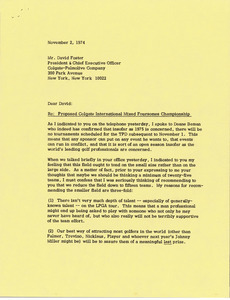 Letter from Mark H. McCormack to David Foster