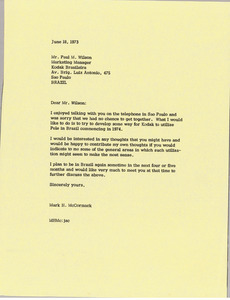 Letter from Mark H. McCormack to Paul M. Wilson