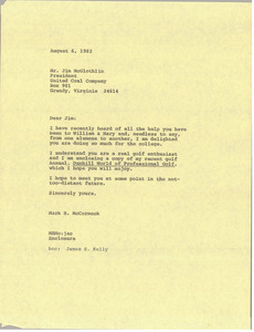 Letter from Mark H. McCormack to Jim McGlothlin
