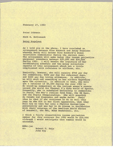 Memorandum from Mark H. McCormack to Peter Johnson