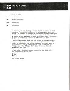 Memorandum from Hans Kramer and Mark H. McCormack