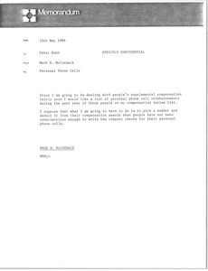 Memorandum from Mark H. McCormack to Peter Kuhn