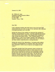 Letter from Mark H. McCormack to William H. Lane