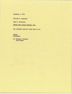 Memorandum from Mark H. McCormack to William H. Carpenter