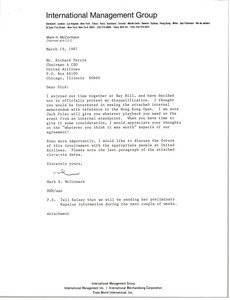 Letter from Mark H. McCormack to Richard Ferris