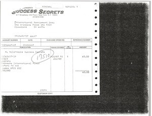 Success Secrets invoice