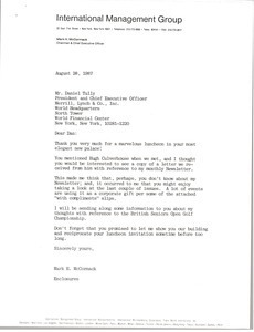 Letter from Mark H. McCormack to Daniel Tully