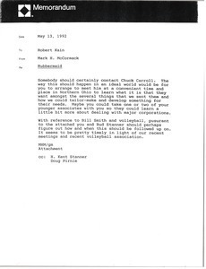 Memorandum from Mark H. McCormack to Robert Kain