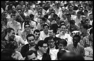 Students awaiting the Selective Service College Qualification Test to determine eligibility for an educational deferment from service in the Vietnam War