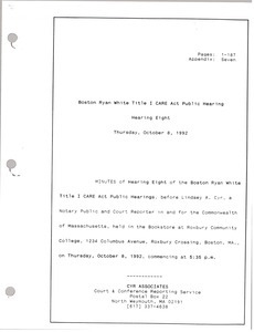 Boston Ryan White title I CARE act public hearing