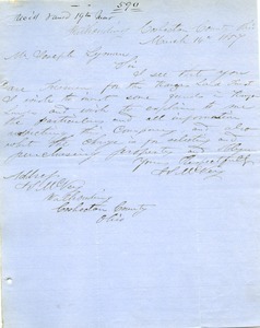 Letter from L. S. McVey to Joseph Lyman