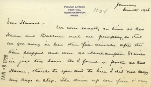 Letter from Frank Lyman to Howard A. Dalton