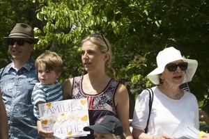 Family group among the pro-immigration protesters : taken at the 'Families Belong Together' protest against the Trump administration's immigration policies
