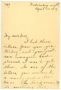 Letter from Letitia Crane to Frank F. Newth