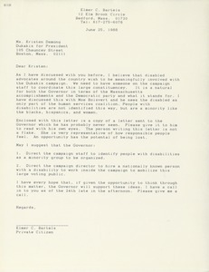 Letter from Elmer C. Bartels to Kristen Demong