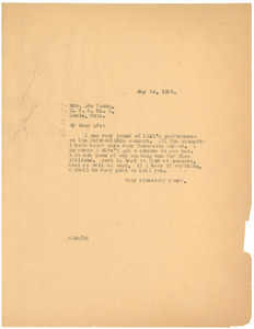 Letter from W. E. B. Du Bois to Ada Young