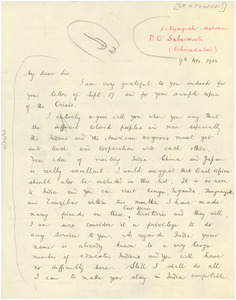 Letter from Benarsidas Chaturvedi to W. E. B. Du Bois