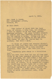 Letter from W. E. B. Du Bois to Maud I. Owens