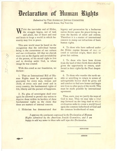 American Jewish Committee declaration of human rights