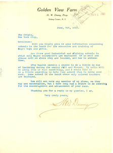 Letter from H. W. Dewey to the Crisis