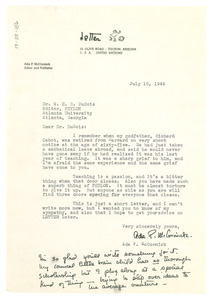 Letter from Letter to W. E. B. Du Bois